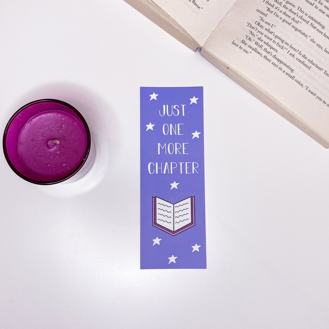 Just One More Chapter Bookmark Matt Laminated Bookmark Etsy
