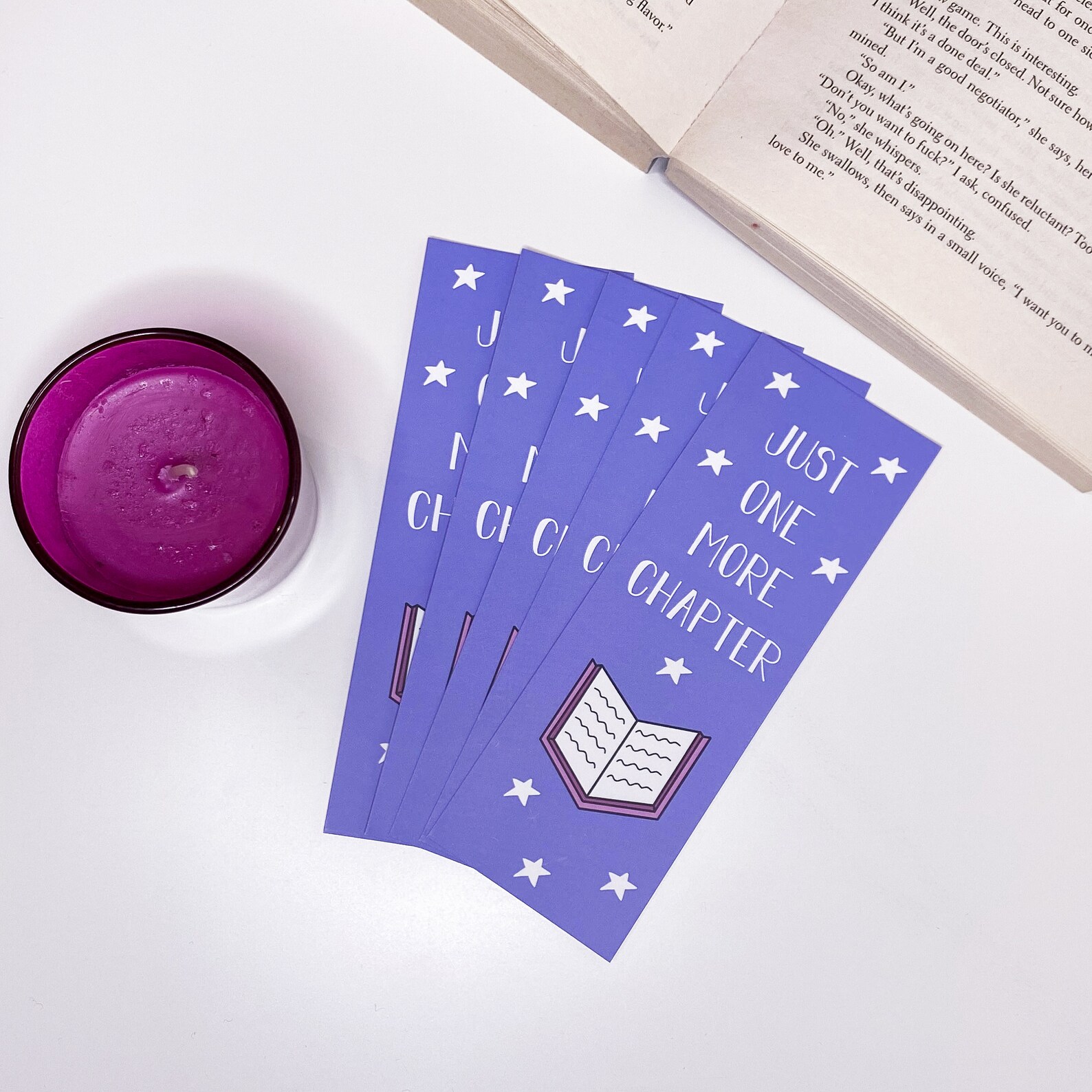 Just One More Chapter Bookmark Matt Laminated Bookmark Etsy