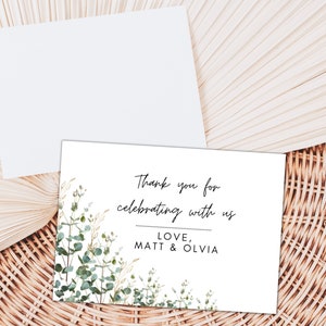 Thank You For Celebrating With Us Card/ Personalised Floral Wedding Thank You Card/ Botanical Guest Thank You/ Gift List Thank You Card