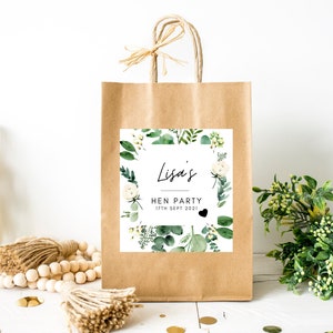 Étiquettes personnalisées de sac cadeau d'enterrement de vie de jeune fille / autocollant de sac de faveur de douche nuptiale / sac Hen Do pour étiquette de cadeaux / autocollant boîte de bachelorette / A05 / A39
