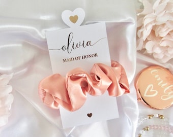 Maid of Honour Gift/ Will You Be My Maid of Honour/ Thank You For Being My Maid of Honour/ Hen Party/ Bridal Shower/ Satin Scrunchie/ A02