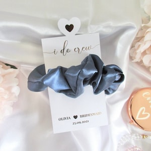 I Do Crew Bridal Party Gifts/ Bride Squad Scrunchie Present/ Hen Party Favours/ Bridal Shower/ Large Satin Scrunchie/ Elastic Hair Tie/ A02