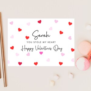 Personalisierte You Stole My Heart Happy Valentines Day Karte / romantischer Freund / Freundin / Mann / Frau / süße lustige Jahrestagskarte
