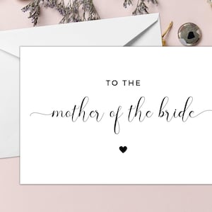 To the Mother of the Bride Card/ Thank You Card for Mother of the Bride/ Appreciation Gift/ Post Wedding Mother of the Bride Card/ A40/ A51