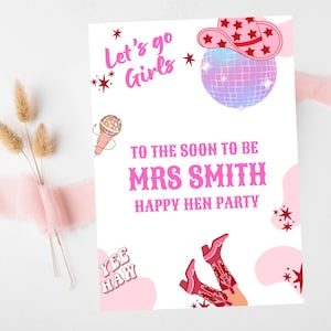 Alla futura signora Card/Ultimo Rodeo Disco personalizzato Happy Hen Party/Andiamo ragazze Nashville/Nash Bash Country Gifts Bridal Card