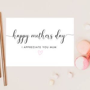 Ti apprezzo biglietto mamma/biglietto personalizzato per la festa della mamma felice/ti amo mamma/a una mamma speciale/presente/regalo per la festa della mamma per la mamma