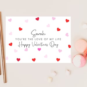 Tarjeta personalizada del Día de San Valentín feliz Eres el amor de mi vida/esposo romántico/esposa/novia/novio/tarjeta de aniversario de parejas lindas