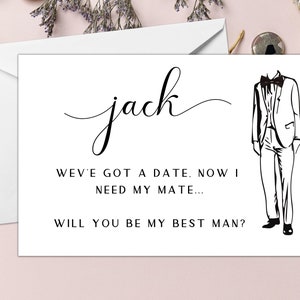Personalised Usher Card/ A Groomsman Needs His Best Man On His Wedding Day Card/ Will You Be My Best Man/ Its Time To Suit Up/ A40/ A51