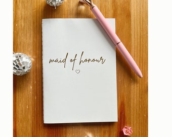 Maid of Honour Notebook/ Will You Be My Bridesmaid Proposal Gifts/ Hen Party/ Be My Maid Of Honour Planner/ Bridal Shower Bachelorette/ AK2
