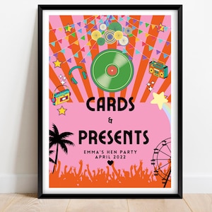 Cartes et cadeaux personnalisés Festival enterrement de vie de jeune fille / EVJF / Festival thème du week-end de jeune fille / Festival de musique Shower nuptiale / Evénementiel