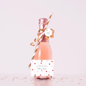 Con amore a una mamma molto speciale per la festa della mamma Etichetta per bottiglia di prosecco/Bottiglia di champagne personalizzata con la scritta "Ti amo"/Regalo adesivo per vino per la festa della mamma
