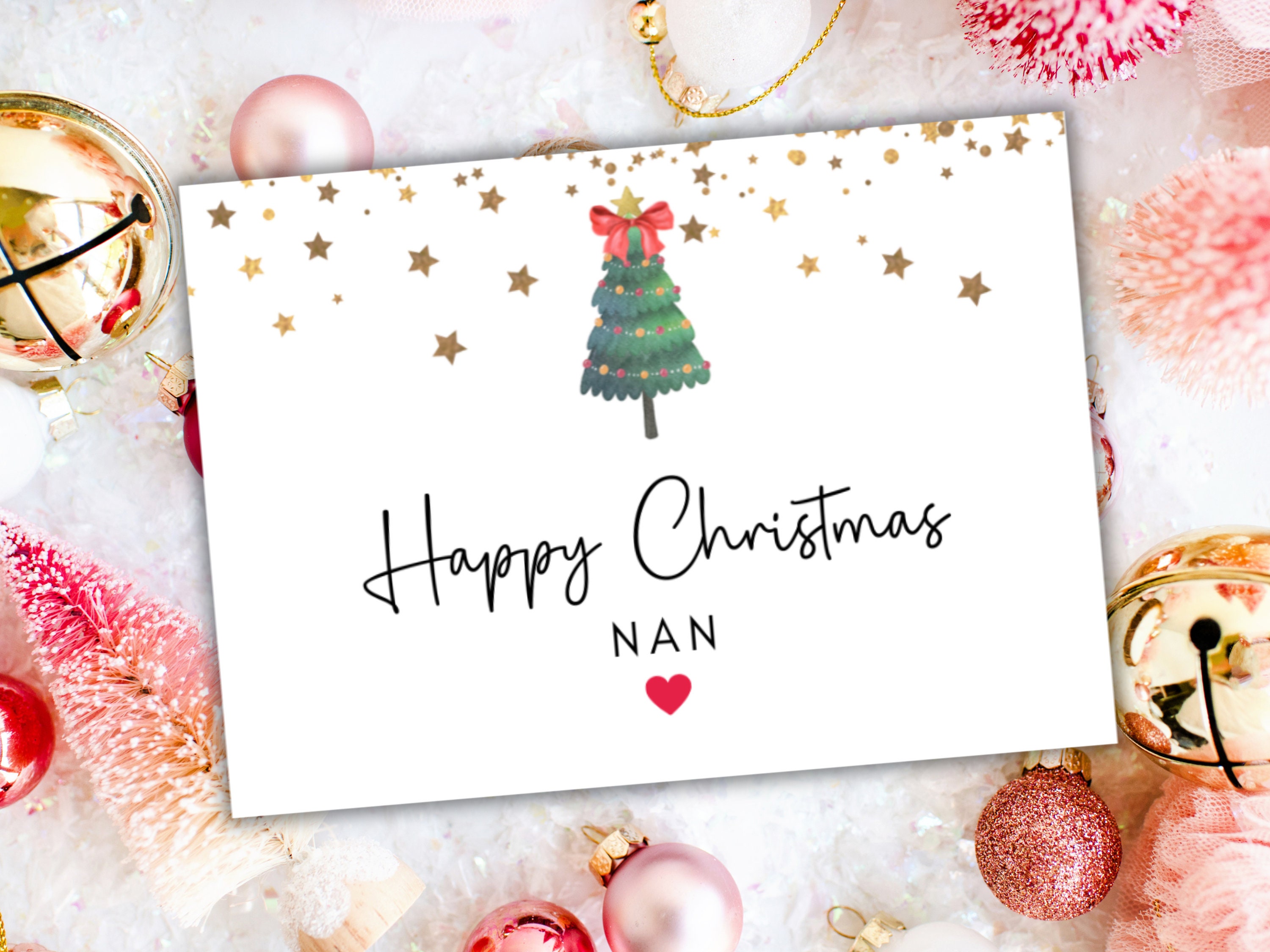 Grandmother Christmas Card/ Simple Custom Christmas Cards/ Seasons