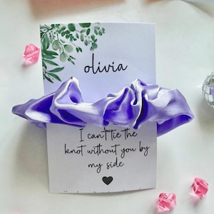 Personalised I Cant Tie the Knot Without You By My Side Scrunchie/ Will You Be My Bridesmaid/ Bride Tribe Gift/ Team Bride Hen Party Favours