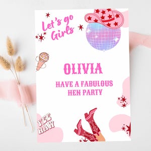 Avere una favolosa carta per l'addio al nubilato/Ultimo rodeo personalizzato Disco Ball per l'addio al nubilato/Andiamo ragazze Nashville/Cartolina d'auguri Nash Bash Country