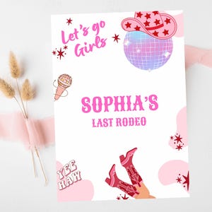 Letzte Rodeo Karte / personalisierte Disco Ball Hen Party / Let's Go Girls Nashville / Nash Bash Country Geschenke Grußkarte / Sie heiraten