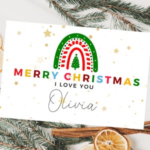 Carte personnalisée joyeux Noël Je t'aime/ carte romantique pour femme/ mari/ petite amie/ petit ami/ fiancé/ voeux de fin d'année