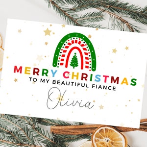 Cartão de Feliz Natal personalizado para meu lindo noivo/cartão romântico para esposa/marido/namorada/namorado/noivo/saudações da estação