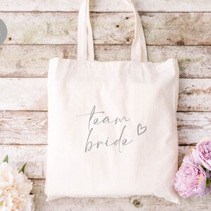 Team Bride Tote Bag/ Hen Party Tote Bags/ Bachelorette Party Gift for Bridesmaids/ Bridal Party Bag/ Bridal Shower Gift/ Hen Party Bag image 5