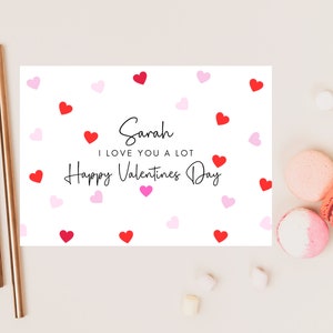 Tarjeta personalizada Te Amo Mucho Feliz Día de San Valentín/Esposo/Esposa/Novia/Novio/Tarjeta de Aniversario de Parejas Lindas