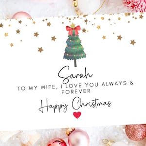 A mia moglie ti amo sempre e per sempre/Carta romantica di buon Natale al partner/moglie/fidanzata/fidanzato/marito. Auguri di Natale.