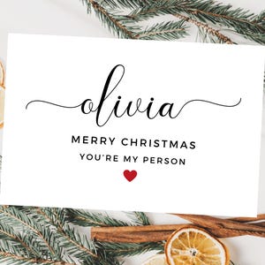 Joyeux Noël personnalisé, vous êtes ma personne, joyeux Noël, carte de voeux de Noël