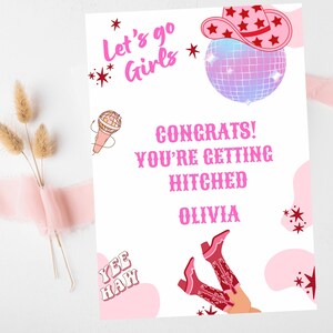 Congratulazioni per il tuo biglietto di auguri per il matrimonio/Ultimo Rodeo personalizzato Disco Hen Party/Andiamo ragazze Nashville/Nash Bash Country Gifts Biglietto di auguri
