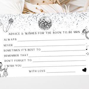 Cartes et voeux pour la future maman / Last Disco Silver, thème EVJF, jeux de week-end / EVJF, souvenir souvenir de la douche nuptiale