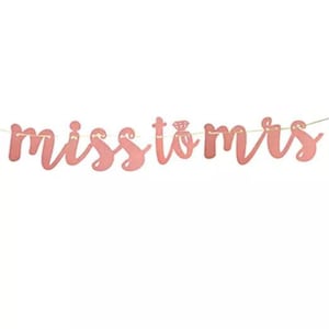 Rose Gold Miss to Mrs Party Banner/ Bridal Shower Banner/ Hen Party Weekend Decor/ Bachelorette Party