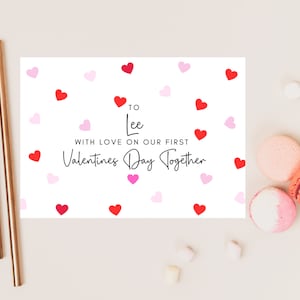 Carte personnalisée pour notre première Saint-Valentin ensemble/Romantique avec amour Joyeuse Saint-Valentin/Carte petite amie/petit ami/Carte couple mignon