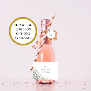 Bride to Be Mini Prosecco Bottle Label/ Hen Party/ Bachelorette Decor/ Floral Eucalyptus Personalised Bridal Shower Wine/ Champagne/ A11