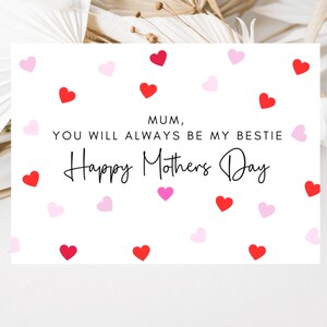 Glückliche Muttertagskarte / personalisierte Grußkarte zum Muttertag / Sie werden immer meine Bestie sein / Ich liebe dich / Muttertagsgeschenk für Mama