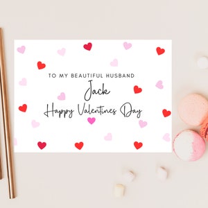 Tarjeta personalizada para mi hermoso esposo, feliz día de San Valentín, regalo romántico para el esposo, regalo divertido y lindo para parejas, tarjeta de aniversario