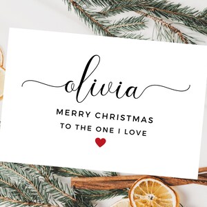 Carte Joyeux Noël personnalisée à la personne que j'aime/Joyeux Noël/Carte de voeux de Noël de saison