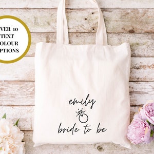 Personalised Bride to Be Hen Tote Bag/ Gift for Bride to Be/ Mrs to Be/ Wifey to Be/ Bridal Party Bag/ Bridal Shower Gift/ Hen Party Bag