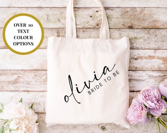Personalised Bride to Be Hen Tote Bag/ Gift for Bride to Be/ Mrs to Be/ Wifey to Be/ Bridal Party Bag/ Bridal Shower Gift/ Hen Party Bag