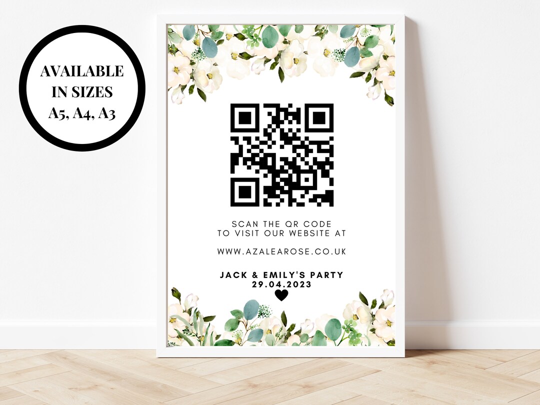 Personalised Birthday QR Code Sign/ Happy Birthday Party Decorations ...