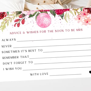 Conseils et souhaits pour la future maman Cartes/Boule disco florale rouge EVJF jeux de week-end/Bachelorette Shower nuptiale Souvenir souvenir