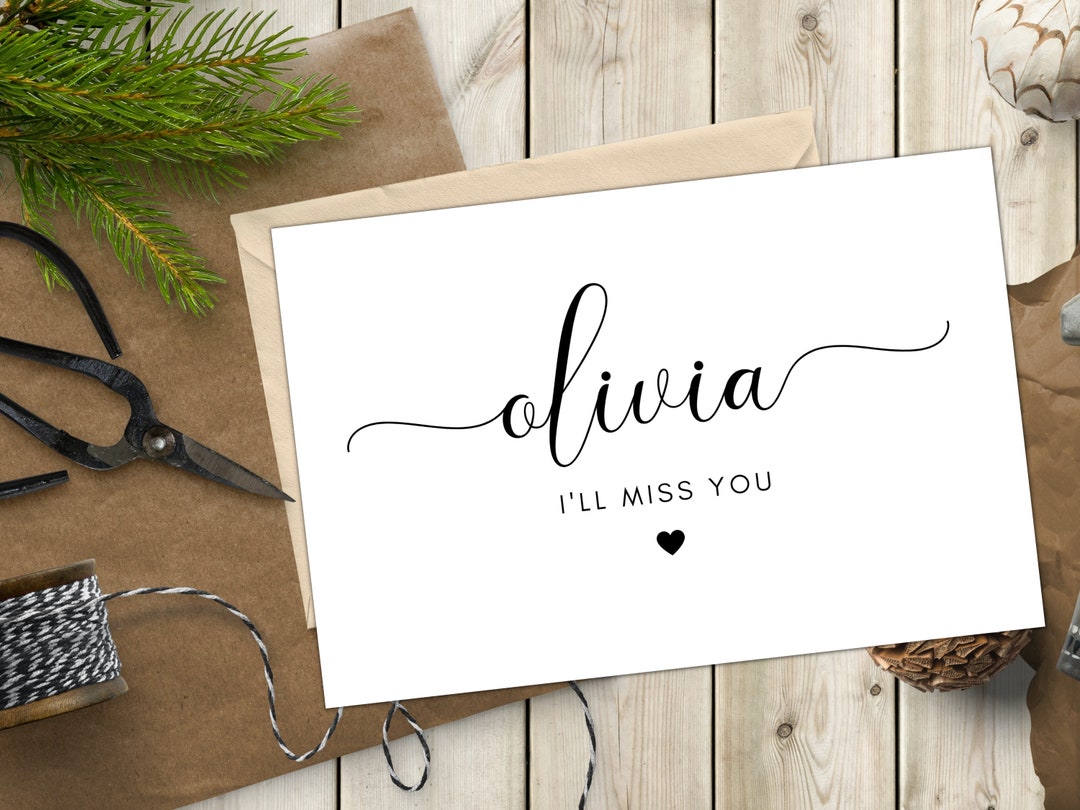 I'll Miss You Card/ Personalised Sorry You're Leaving/ You'll Be Missed ...