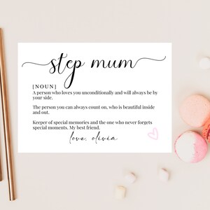 Schritt Mama Definition Karte / Personalisierte glückliche Mutter Tageskarte / Ich liebe Dich Mama / An eine besondere Mama / Geschenk / Muttertagsgeschenk für Mama