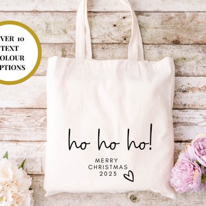 Ho Ho Ho. Simple modern cute typography Christmas Tote Bag