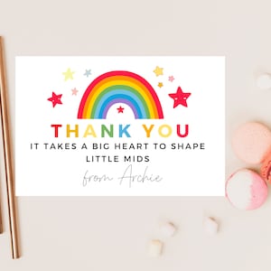Carte Il faut un grand coeur pour façonner les petits esprits/ enseignant personnalisé pastel étoile arc-en-ciel/ meilleur ami/ appréciation de fin d'école