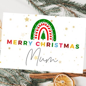 Carte de Noël personnalisée pour les mères/Vœux de saison à ma mère/Joyeux Noël étoile scintillante voeux vacances minimalistes/C'est la saison