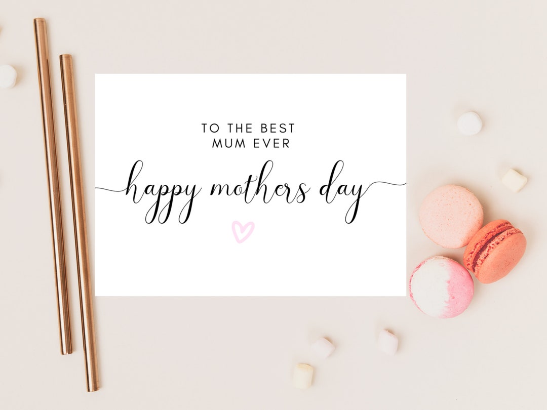 To the Best Mum Ever Card/ Personalised Happy Mothers Day Greeting Card ...