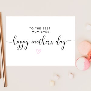 Biglietto per la migliore mamma di sempre / Biglietto d'auguri personalizzato per la felice festa della mamma / Ti amo mamma / Per una mamma speciale / Regalo / Regalo per la festa della mamma per la mamma