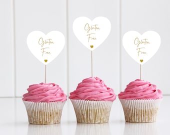 Etichette per cupcake senza glutine per feste di Natale/ Etichette per stuzzicadenti con scritta "Buon Natale" in colori pastello/ Etichette per allergie alimentari per feste/ Festa di Natale in ufficio