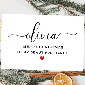 Personalizzato per il mio bellissimo fidanzato Buon Natale/Buon Natale/Biglietto di auguri di Natale