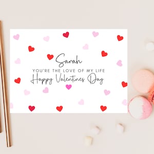 Tarjeta personalizada del Día de San Valentín Feliz Eres el amor de mi vida / Esposo / Esposa / Novia / Novio / Tarjeta de aniversario de parejas lindas