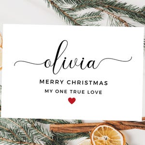 Carte personnalisée Joyeux Noël Mon unique amour/Joyeux Noël/Carte de voeux de Noël de saison