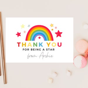 Danke, dass du eine Sternkarte bist / personalisierter Pastellregenbogen-Sternlehrer / bester Freund / Mentor / Dankbarkeit für das Schulende