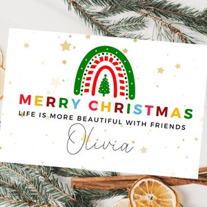 La vita personalizzata è più bella con gli amici Buon Natale/Auguri di buone feste/Buon Natale scintillante/È la stagione